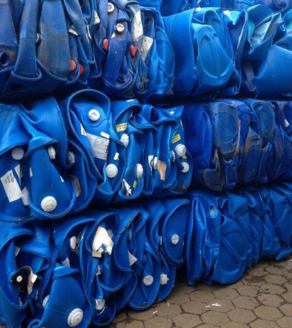 HDPE Blue Drum Plastic Scraps, Recycled Blue HDPE Scraps