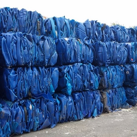 HDPE Blue Drum Plastic Scraps, Recycled Blue HDPE Scraps